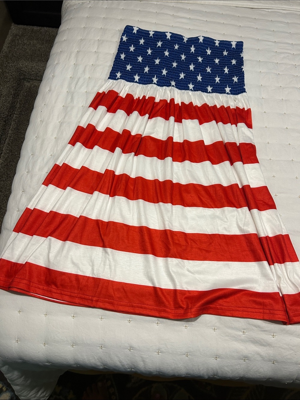 Brand New Stars & Stripes Strapless Dress/Cover Up - Red, White & Blue